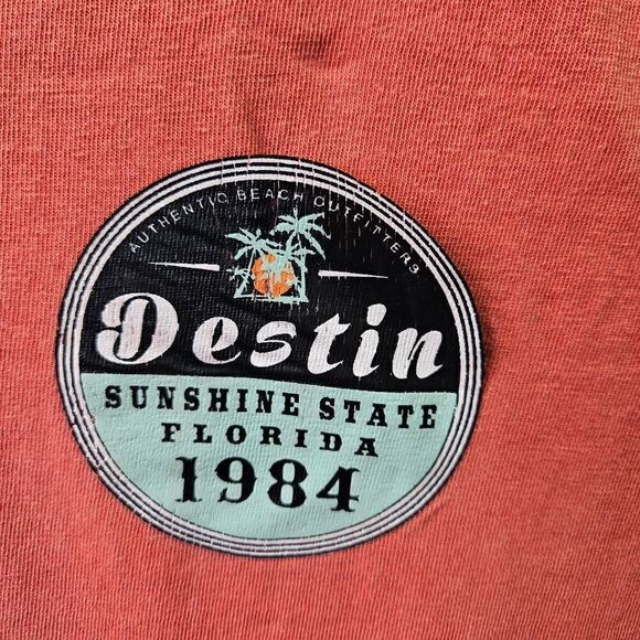 Vtg Alvins Island Collection Tank Top Mens Small Orange Destin Florida Beach Tee - Picture 4 of 10